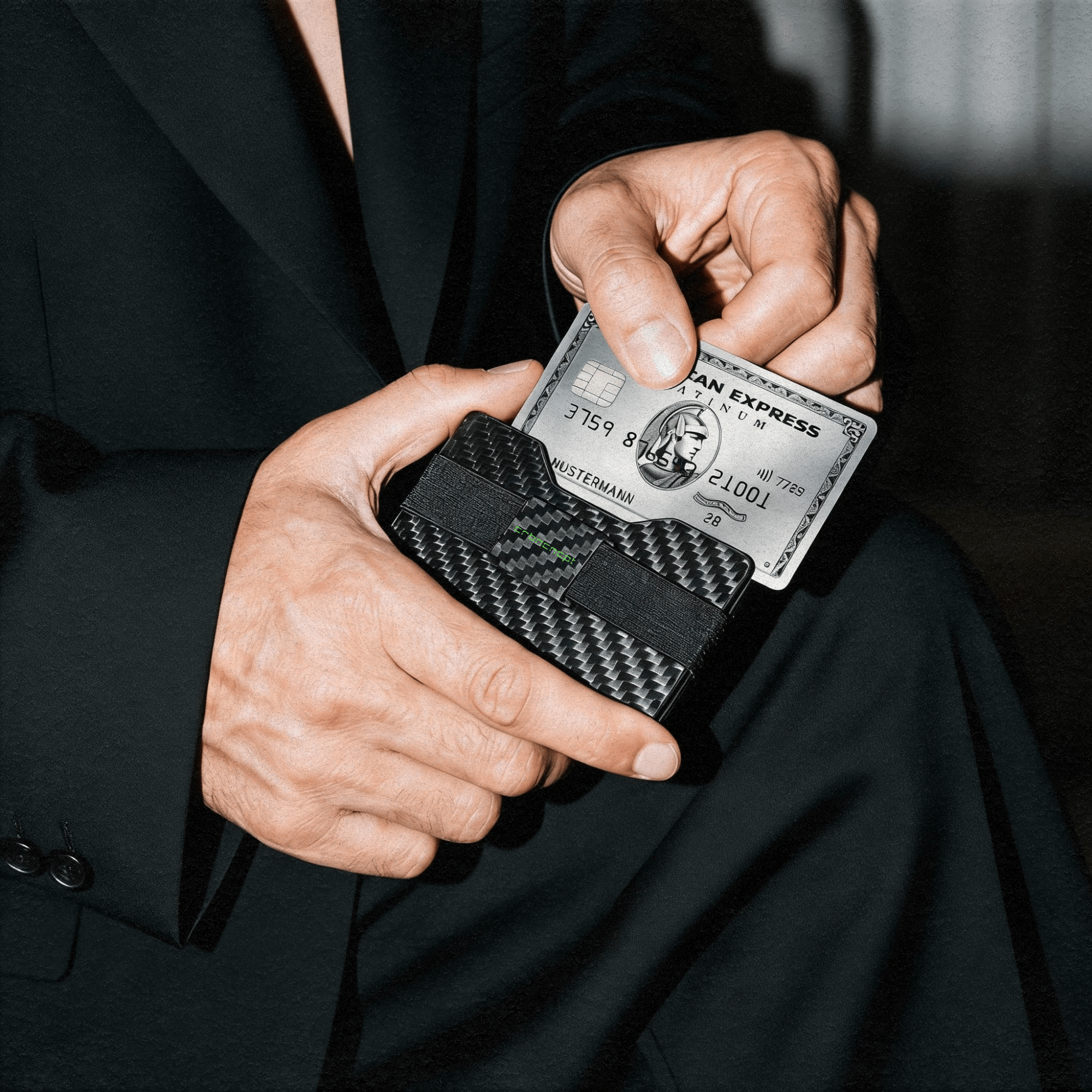 Carbon Fiber Kartenetui | Münzfach | Geldband | RFID - CRBNCNCPT