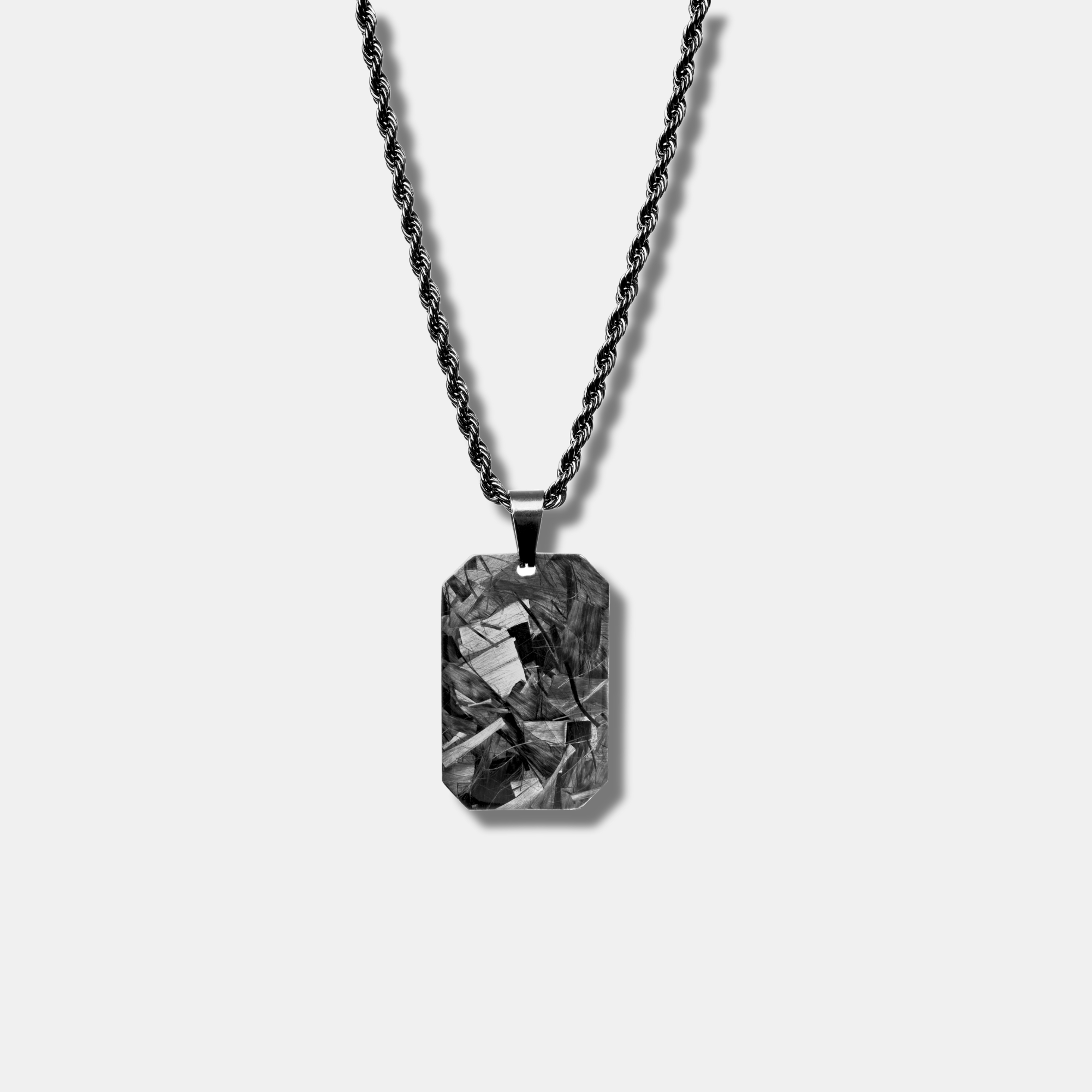 Forged Carbon Dog Tag Halskette Herren Kette Schwarz - CRBNCNCPT