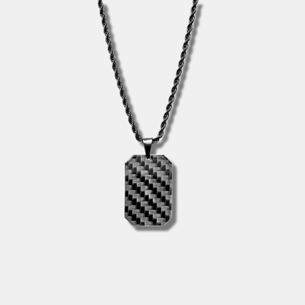 Carbon Fiber Dog Tag Necklace